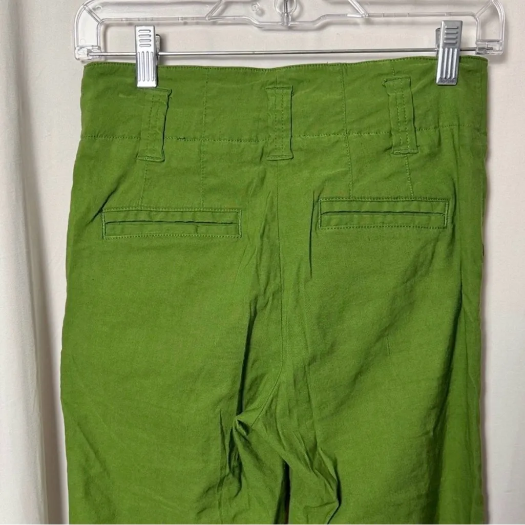 Maeve x Anthropologie Green High Rise Linen Blend Naomi Pants Size 0 - Image 7