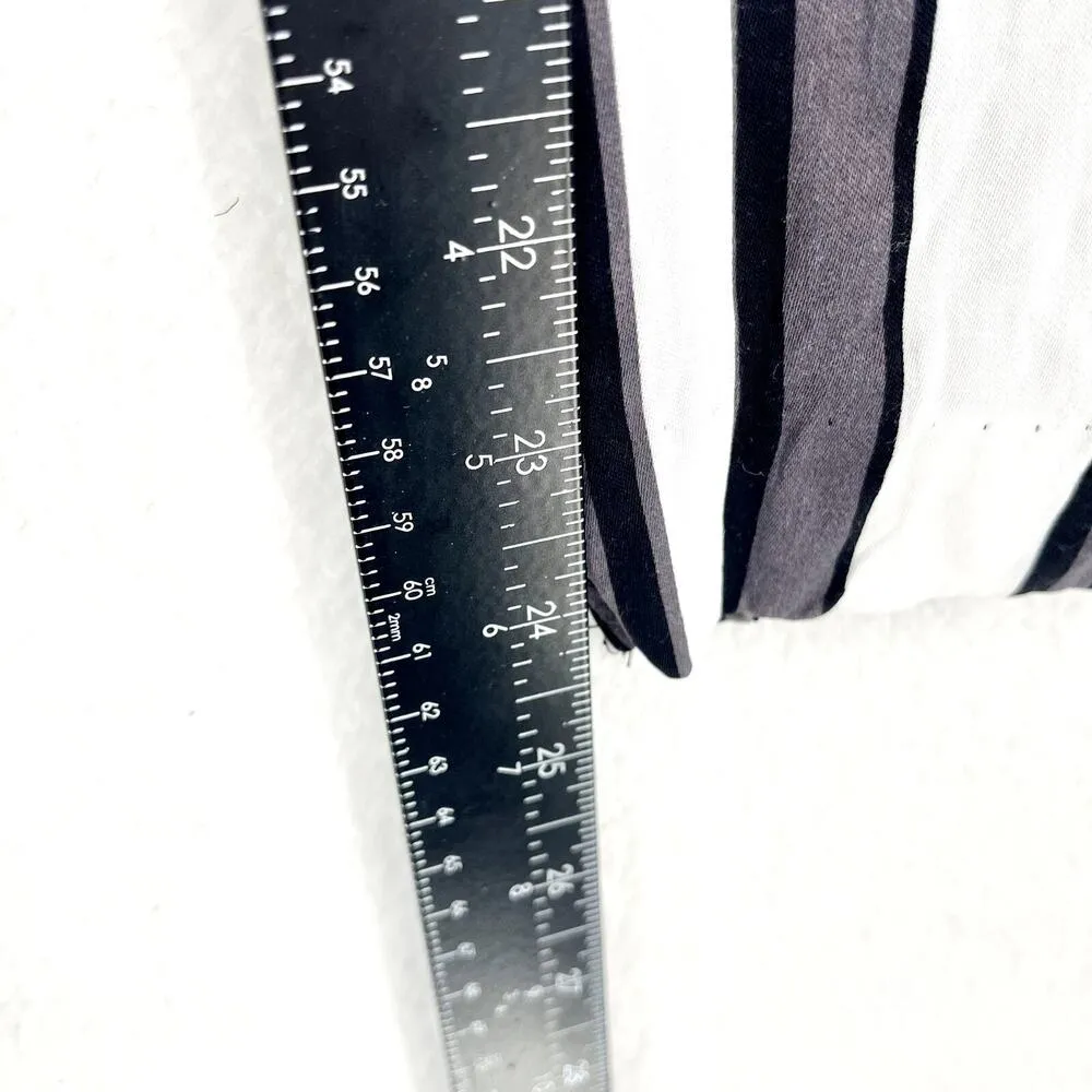 ZARA Pants Women Size Medium Pull On Jogger Striped White High Waisted - Image 2