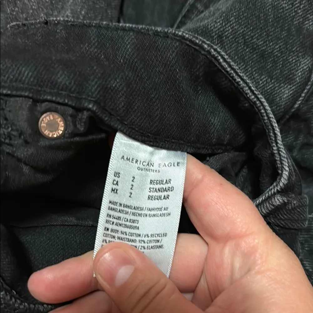 American Eagle Outfitters Black Super Hi-Rise A-Line Denim Skirt Size 2 - Image 5