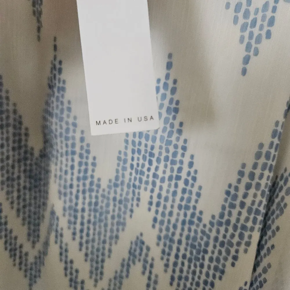 Three Eighty Two Dress Tanner Slip White Blue Chevron Dot Print Mini Cocktail - Image 6