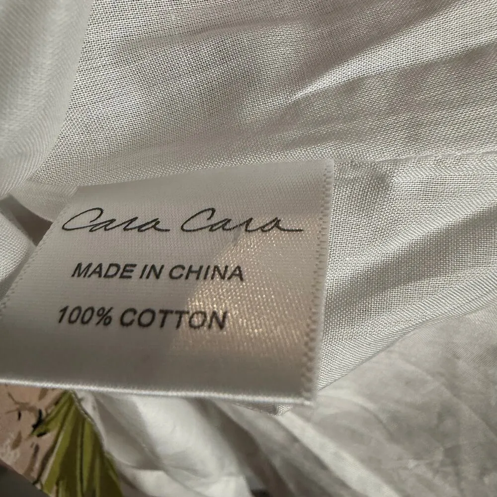 Cara Cara Pink Green Tropical Summer Pineapple Print Off Shoulder Mini Dress M Size M - Image 10