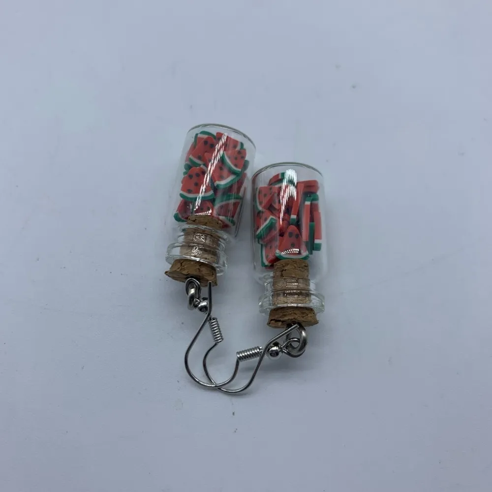 NEW Watermelon slices in mason jar fashion earring - Image 7
