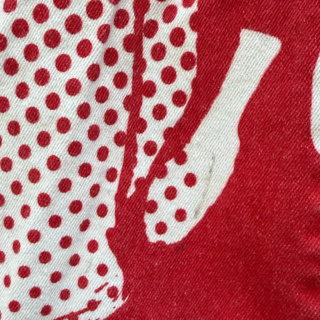 Edikted Andy Print Red White Face Novelty Print Flare Bell Bottom Jeans Size XS - Image 6