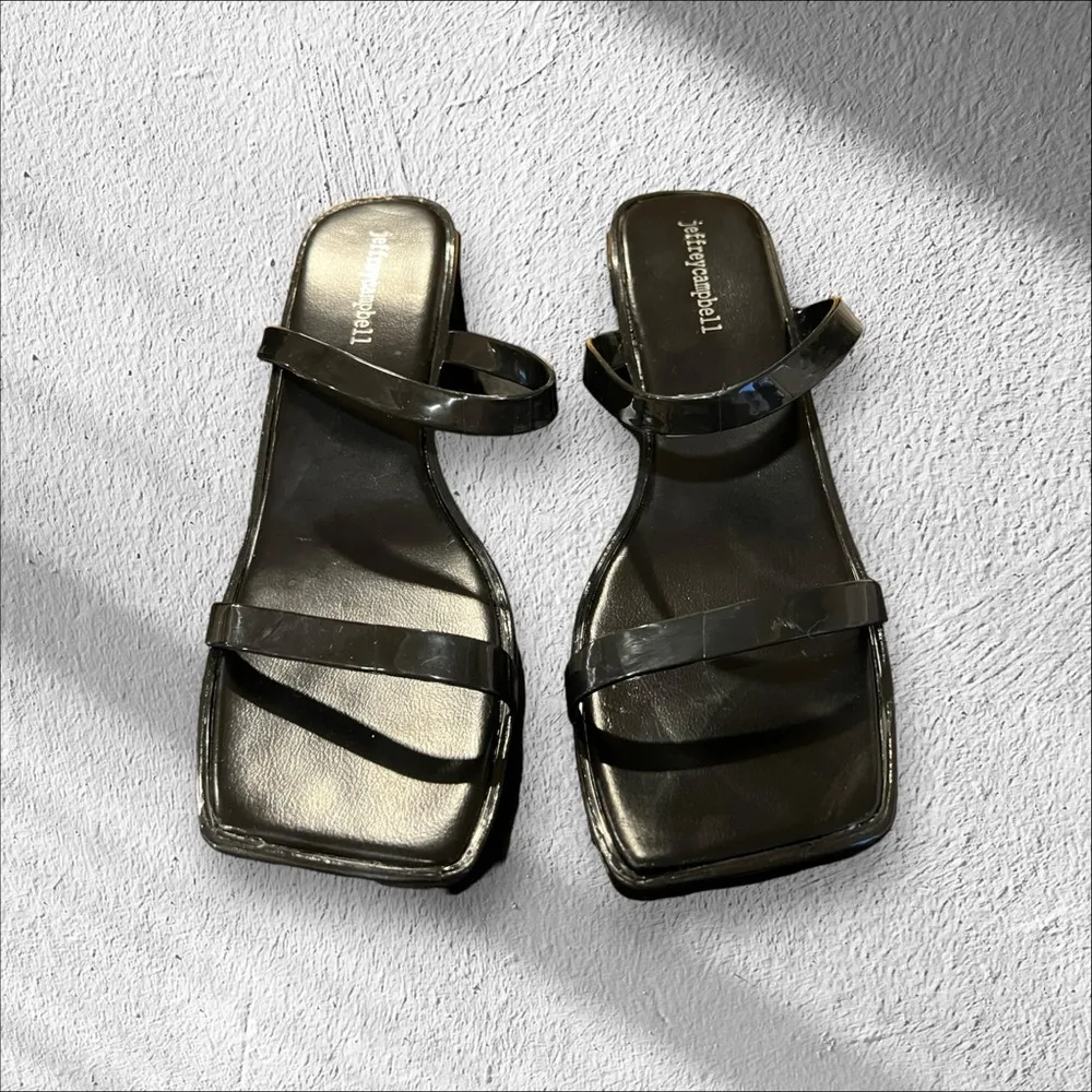 Jeffery Campbell- Jamm-3 Heeled Sandal in Black Shiny Size 9 - Image 5