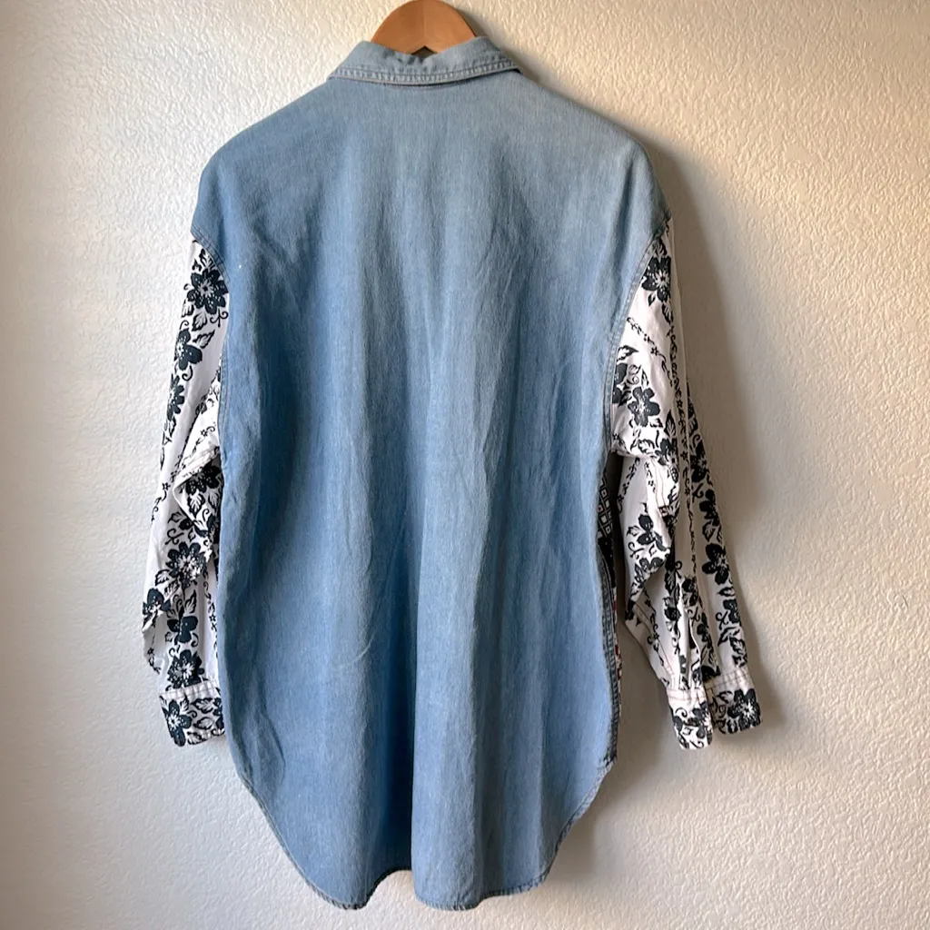 NY LINE Denim Shirt 100% cotton Red - Image 4