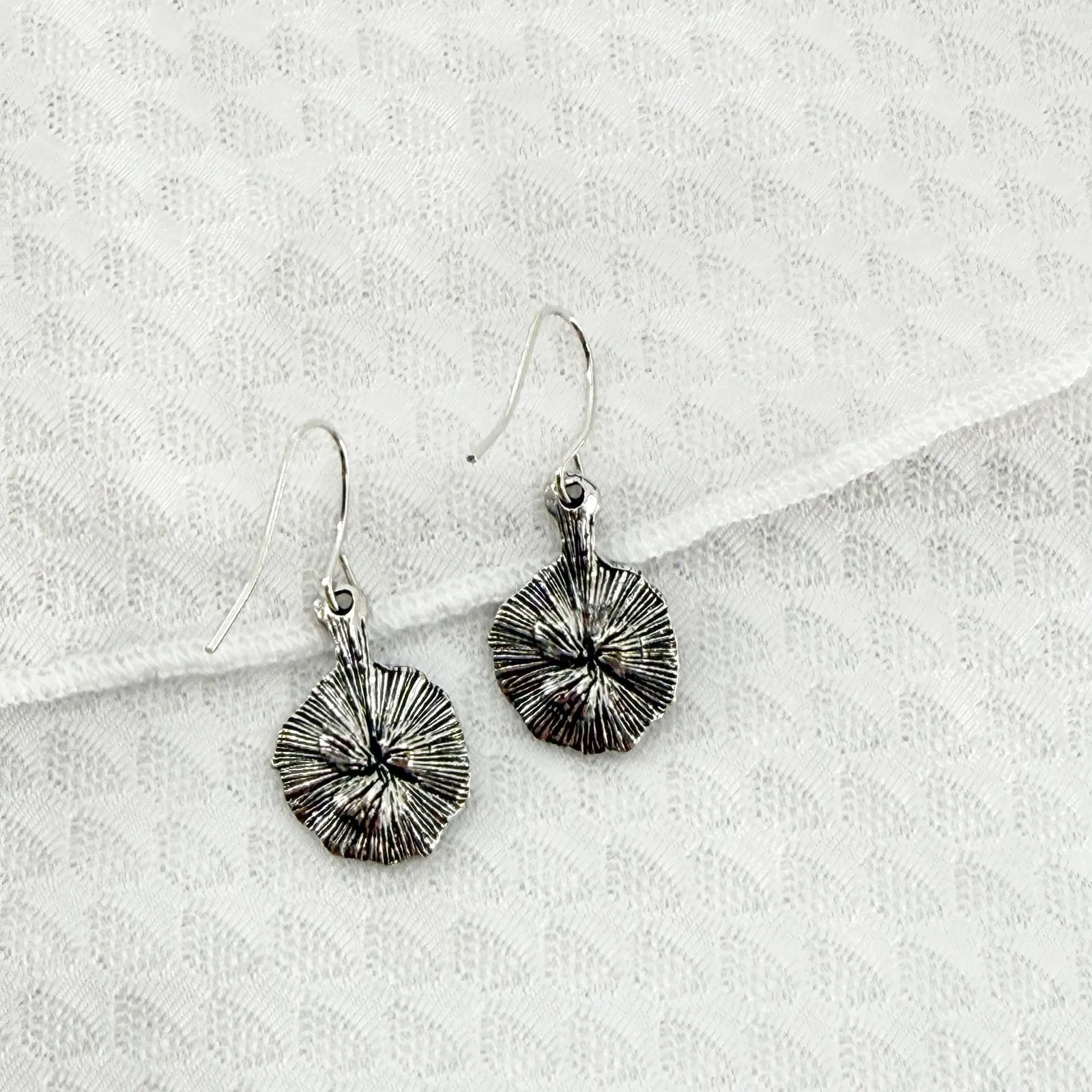 Antique Silver Bird Nest Dangle Earrings - Image 3