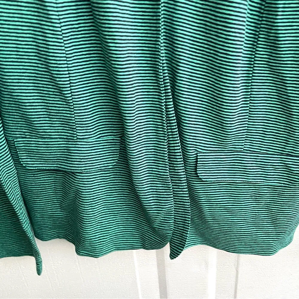 J.Jill NWT  Womens Blazer Jacket Green Blue Stripe Knit  Linen Blend Small - Image 7