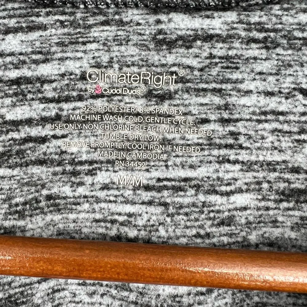 ClimeRight by Cuddl Duds pullover gray light weight pullover thumb holes medium - Image 5