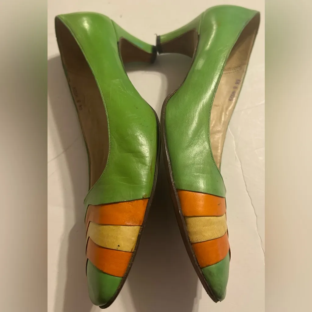 Citations soft step vintage Green. Yellow & Orange shoes sz 6.5 Green - Image 6