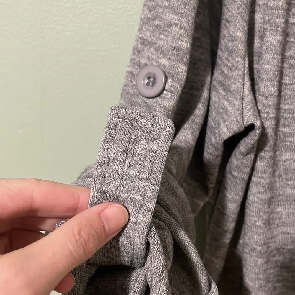 CUPSHE Crossover button wrap Cowl Neck Sweater‎ Cardigan grey size medium - Image 4