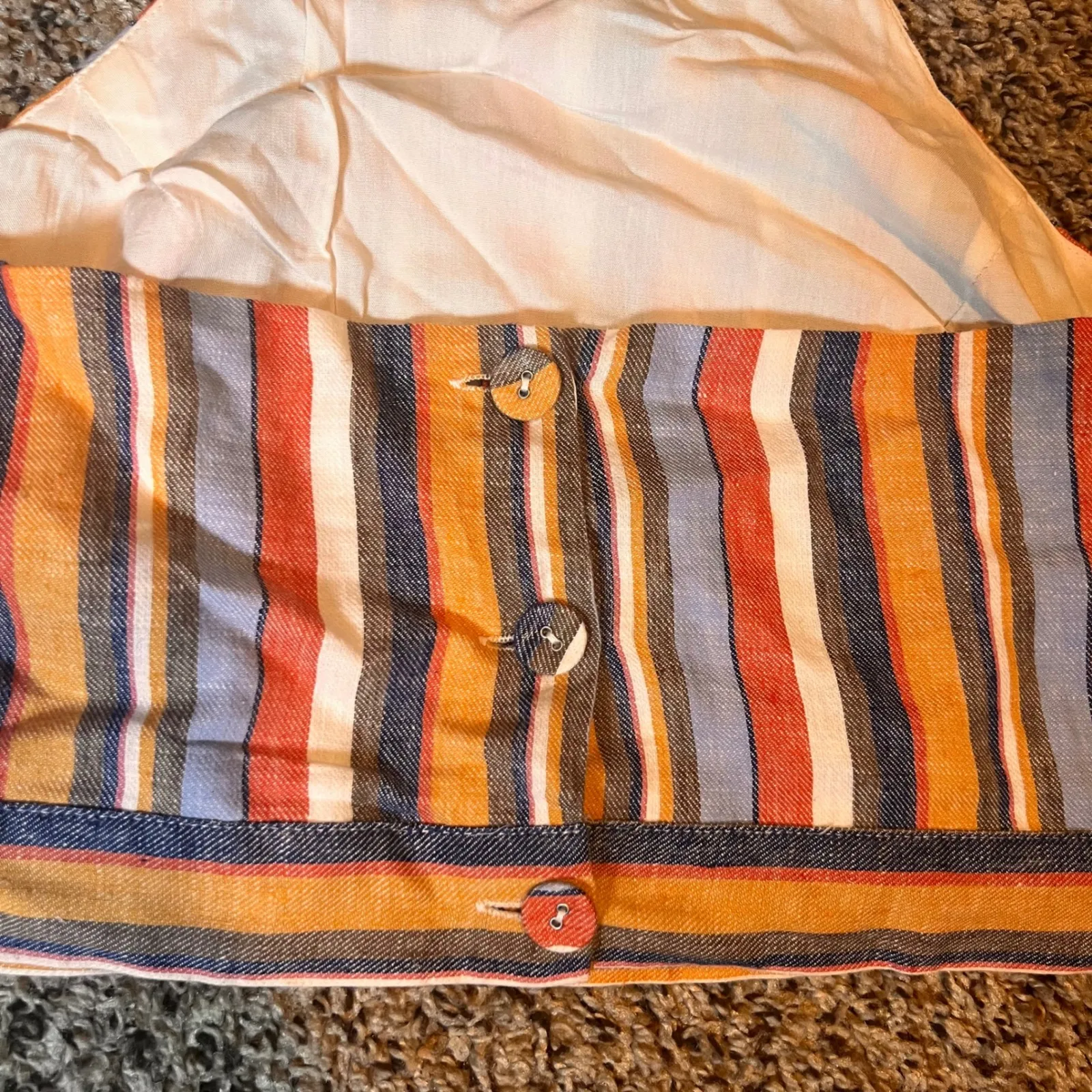 Le Lis Collection Striped Halter Top Sleeveless‎ Casual Crop Top Size S Orange - Image 7