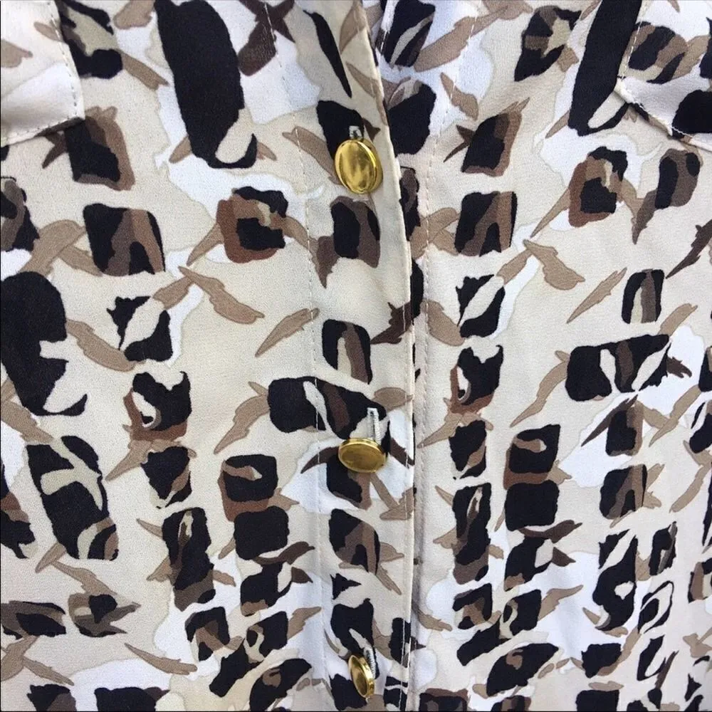 JM Collection Beulah Printed Button Down Tie Bottom Blouse - Image 8