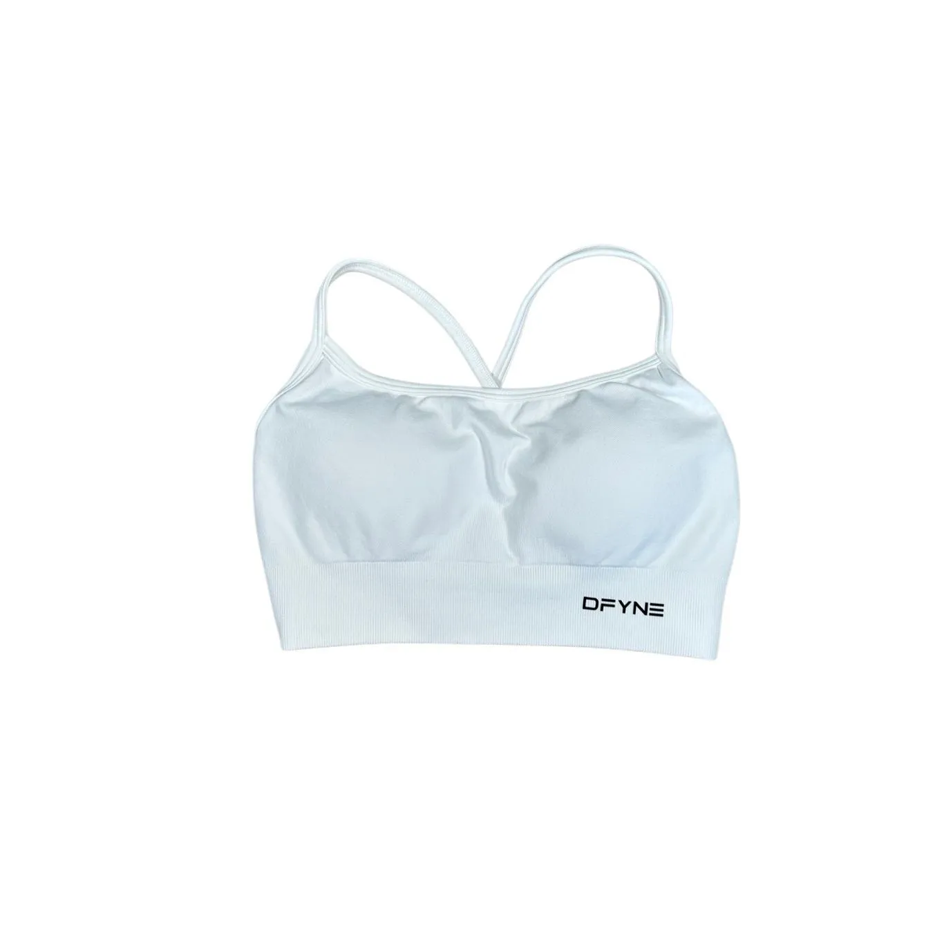 DFYNE Dynamic Backless Sports Bra White Open Strappy Back Gym Weightlifting S - Image 3