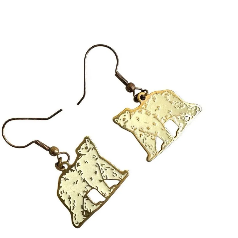 Sea World polar bear earrings Gold - Image 7