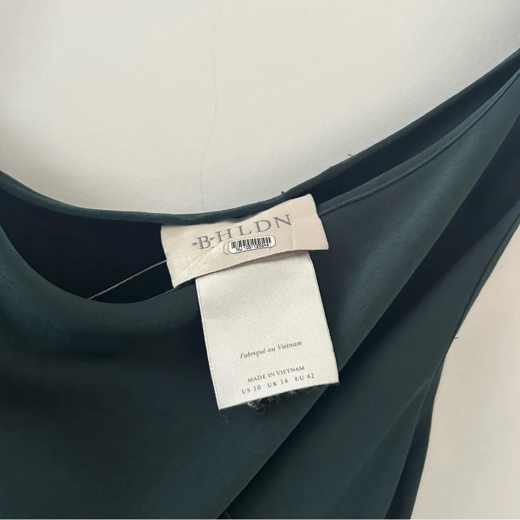 NWT Anthropologie BHLDN Audrie Satin One Shoulder Midi Dress Size 10 - Image 5