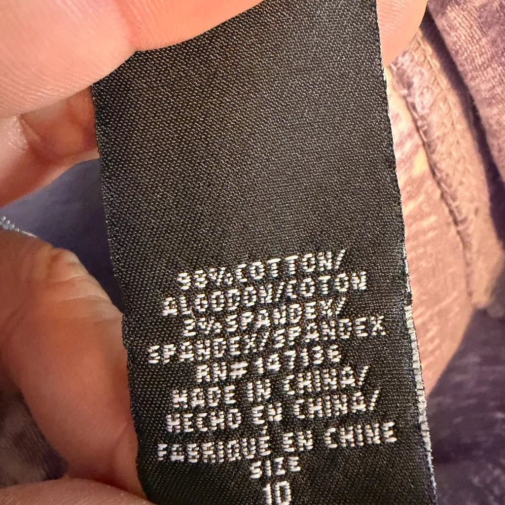 1822 Denim Purple Acid Wash High Rise Shorts Size 10 Raw Hem - Image 4