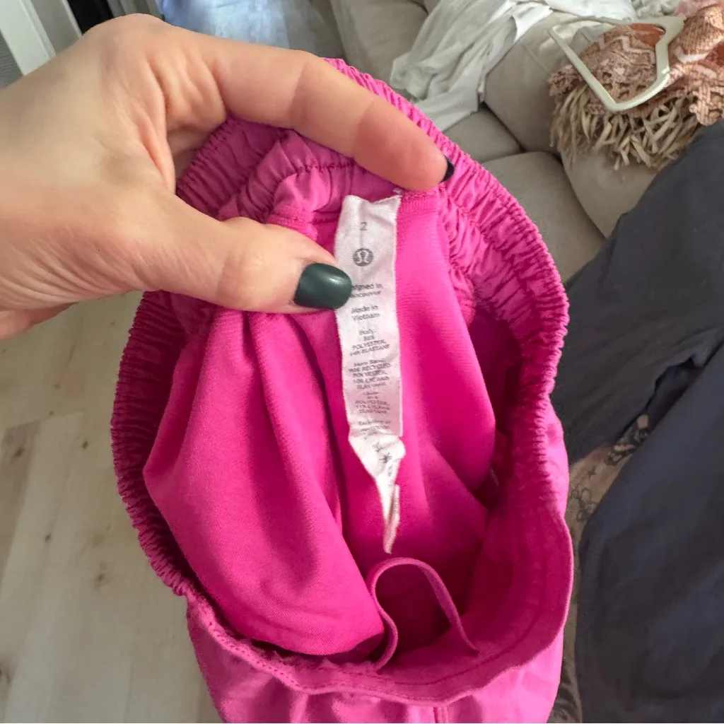 Lululemon Hotty Hot Shorts II 4" Pink Highlight neon mid-rise running workout - Image 8