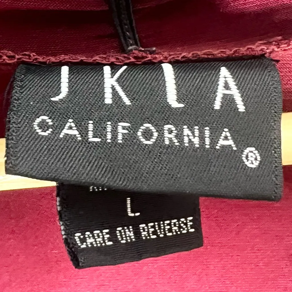 Vintage Y2K Burgundy Red & Black Glitter Floral Sleeveless Blouse Top Size Large - Image 5