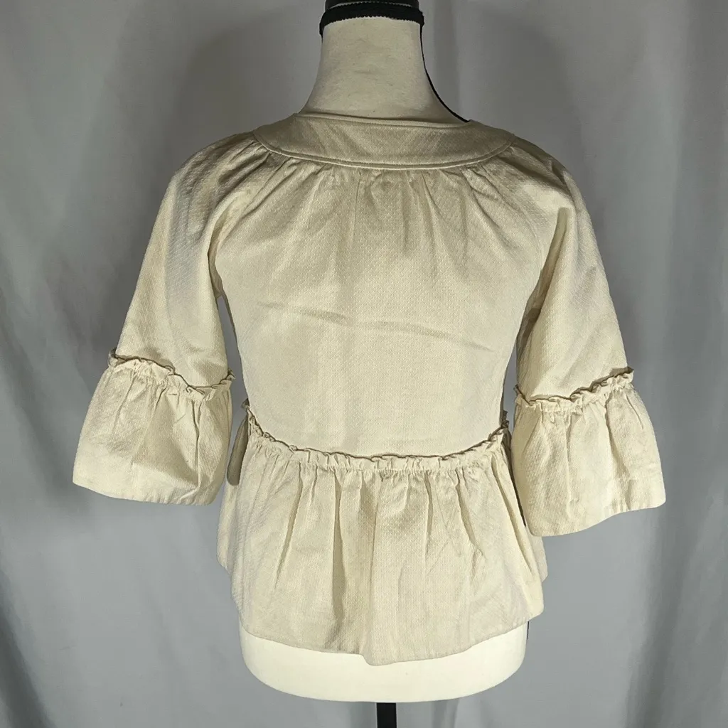 Calvin Klein Round Neckline Ruffled Sleeves Peplum Style Women’s Jacket - Image 4