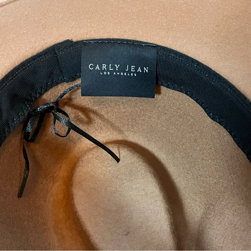 Carly Jean Los Angeles Brown Wide Brim Adjustable Ban Fedora Hat - Image 6