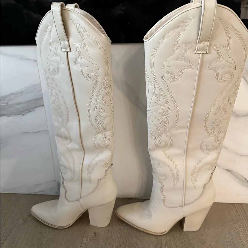 Steve Madden Lasso Boots – Bone | Knee-High Western - Image 5