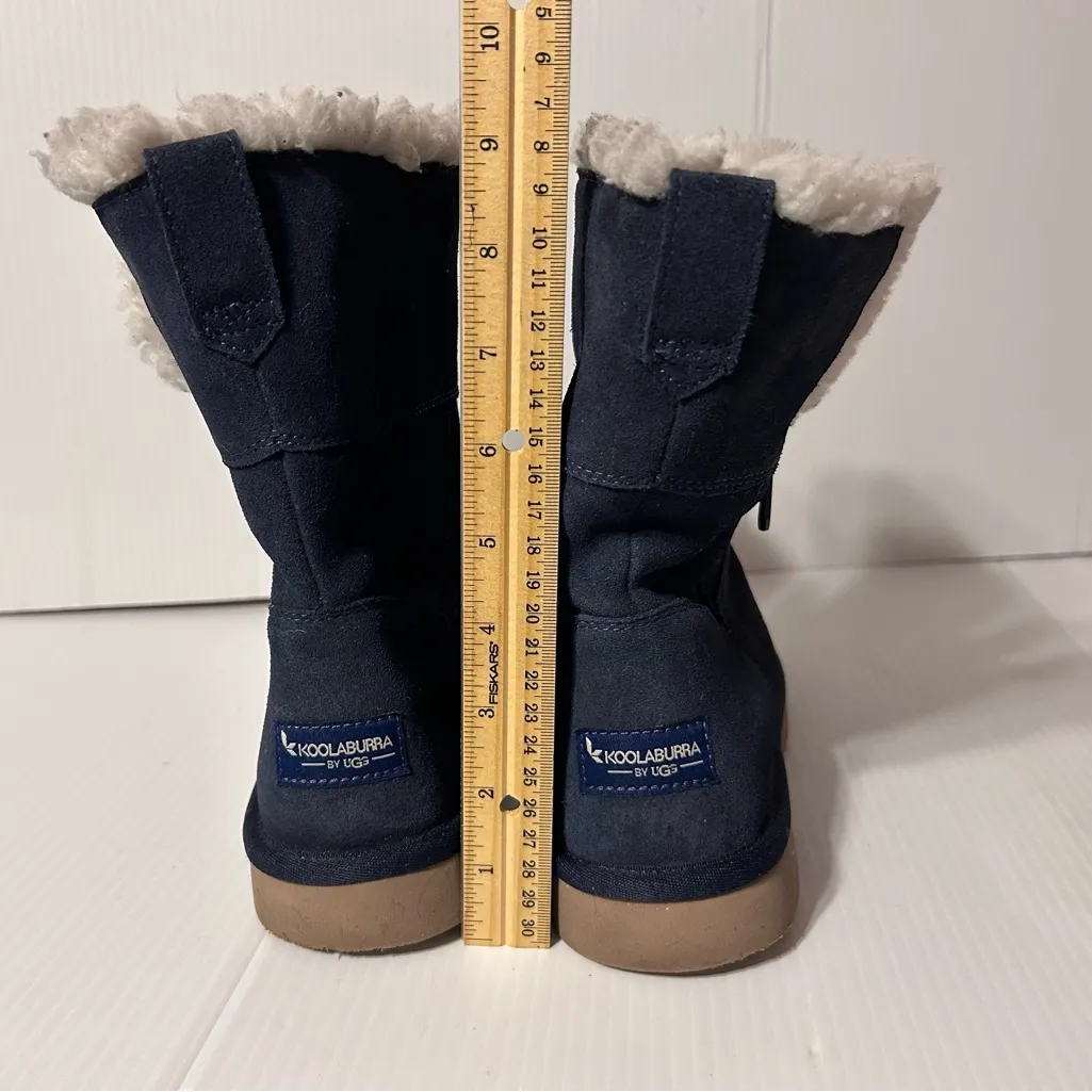 Koolaburra by UGG #1115156 Ariel navy leather sheepskin boots women size 10 - Image 7