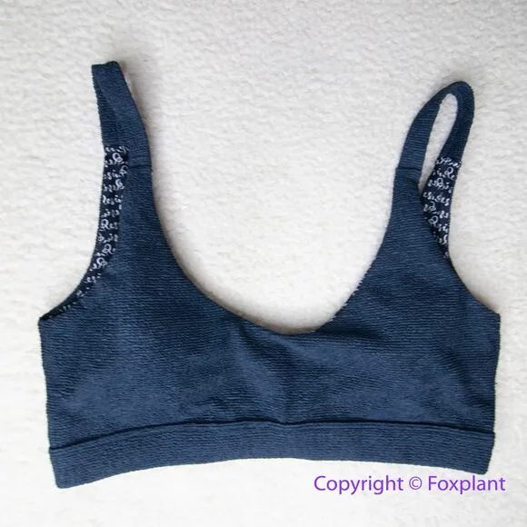 New! Free People Resin Obsidian‎ Cream Crop Surf Top in navy blue, size L Blue Size L - Image 2