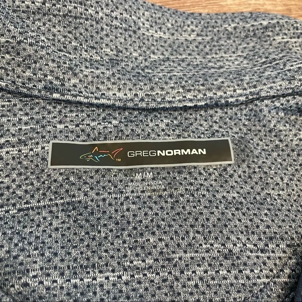 Greg Norman 1/4 Zip Sweater Heather Blue Size Medium Men - Image 3
