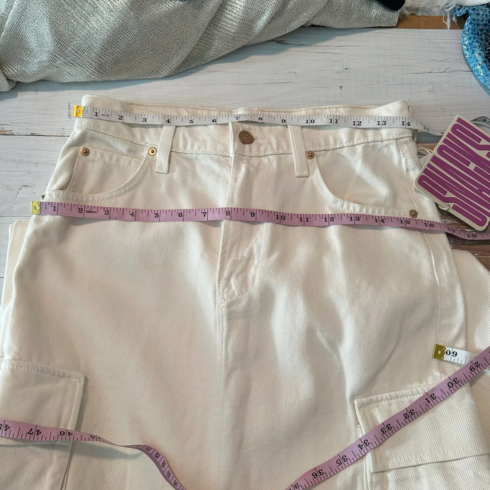 MOTHER SNACKS! The Fun Dip Cargo Maxi Skirt Natural Size 25 - Image 8