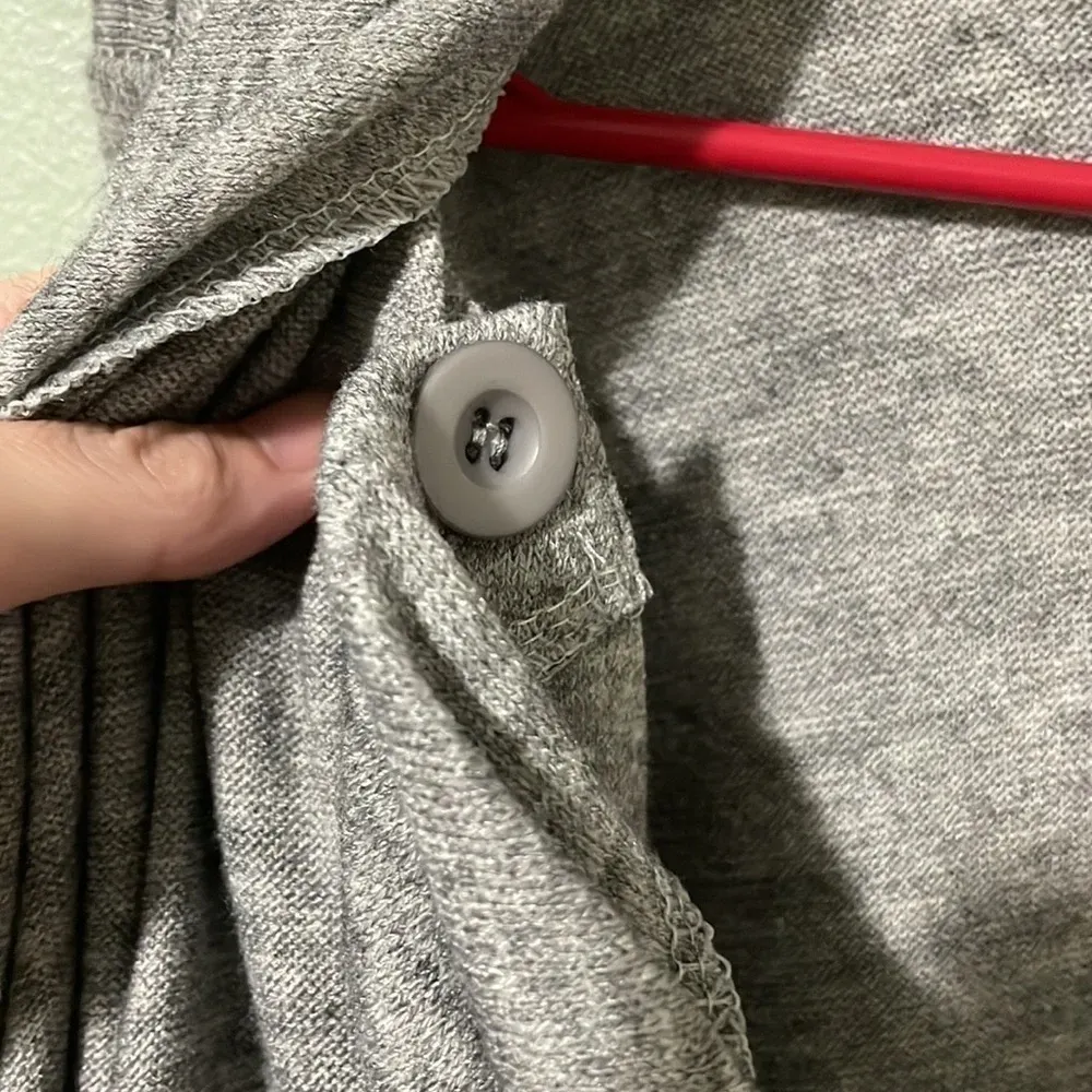 CUPSHE Crossover button wrap Cowl Neck Sweater‎ Cardigan grey size medium - Image 6