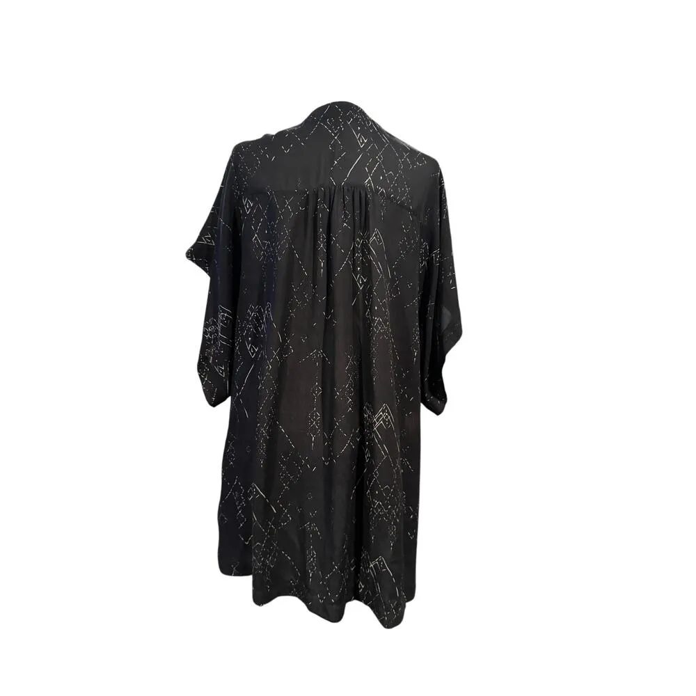 EILEEN FISHER Silk Blend Black and White Kimono Jacket in Size S/M - Image 4