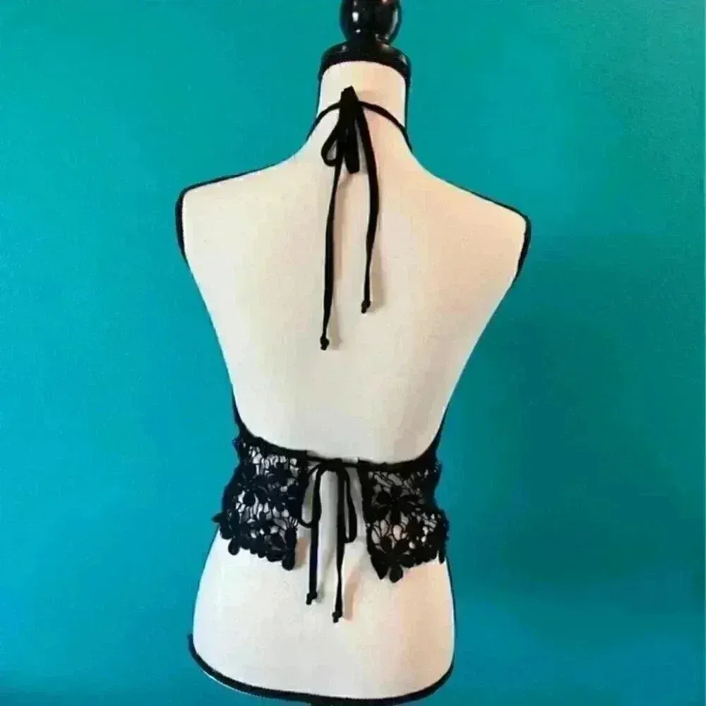 ⭐️ Olivaceous black halter top in size small - Image 2