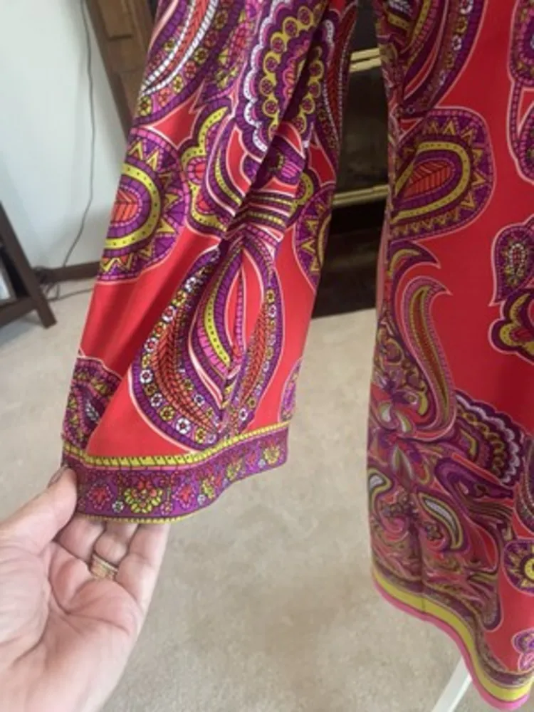 Laundry by Shelli Segal Pink Paisley Tunic Dress, Size Large Brunch Party Comfor - Image 5