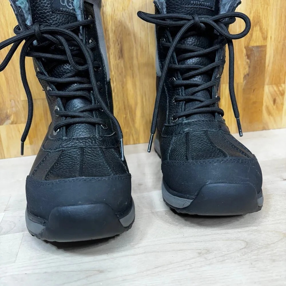 Ugg Adirondack III  Black Leather Shearling Lining Waterproof Winter Midi Boot 6 - Image 8