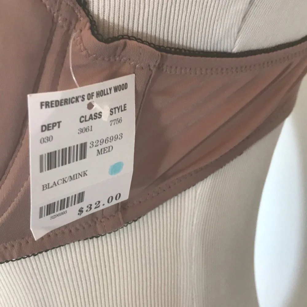 Fredericks of Hollywood Bra Mauve Black Lace Medium NWT - Image 3