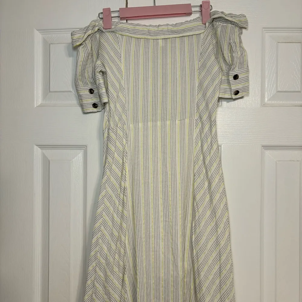 Veronica Beard Heath Linen Striped Midi Dress - Image 3