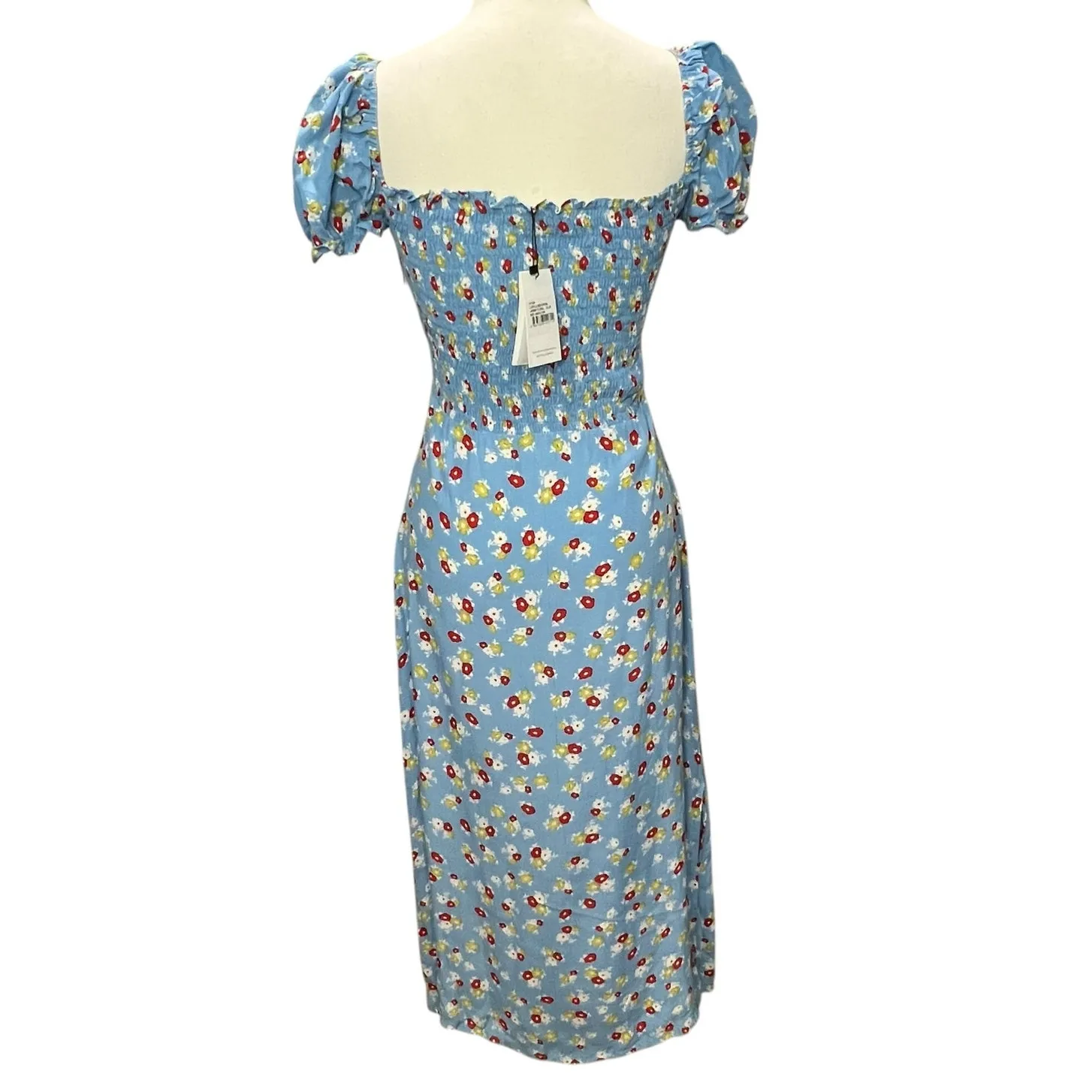 Faithful The Brand Castilo Midi Dress 6 Jasmin Floral Smock Milkmaid Cottage NEW - Image 6