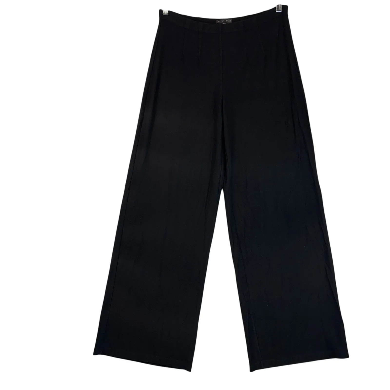 EILEEN FISHER Black Wide Leg Pants Relaxed Fit Old Money Quiet Luxury Size S - Image 2