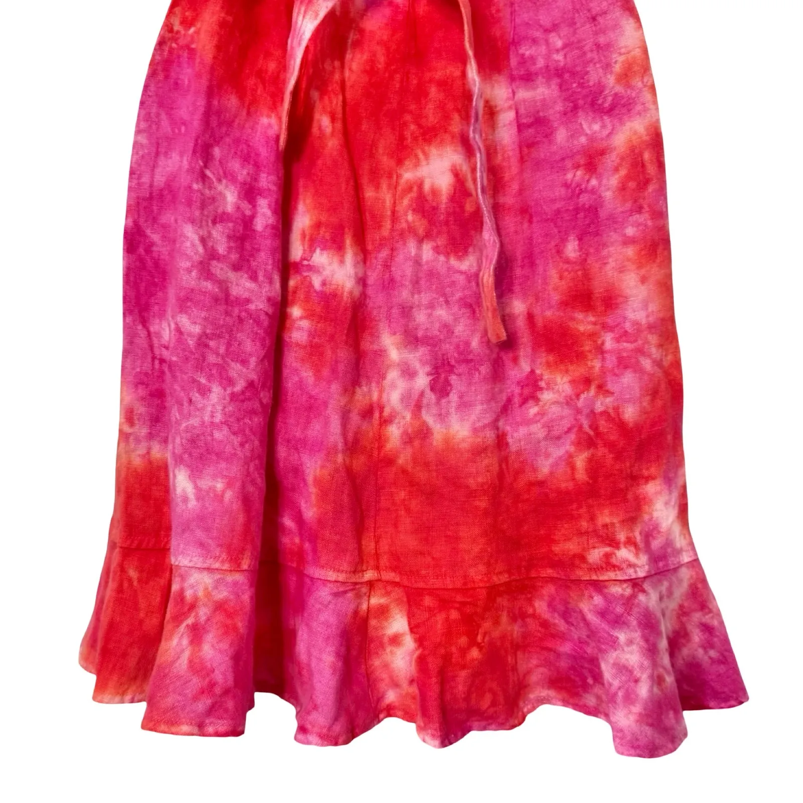 Honorine Pink Red Tie Dye Edie Popsicle Sleeveless Wrap Mini Dress sz S NEW Tags - Image 10