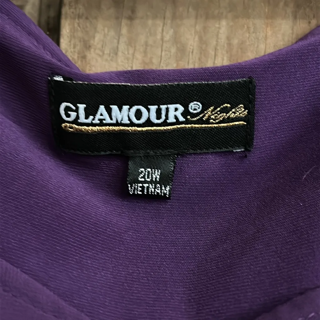 Glamour Women's Sz.20‎ W Purple Cape dress Formal Cocktail Mother of the Bride Size 20W - Image 2