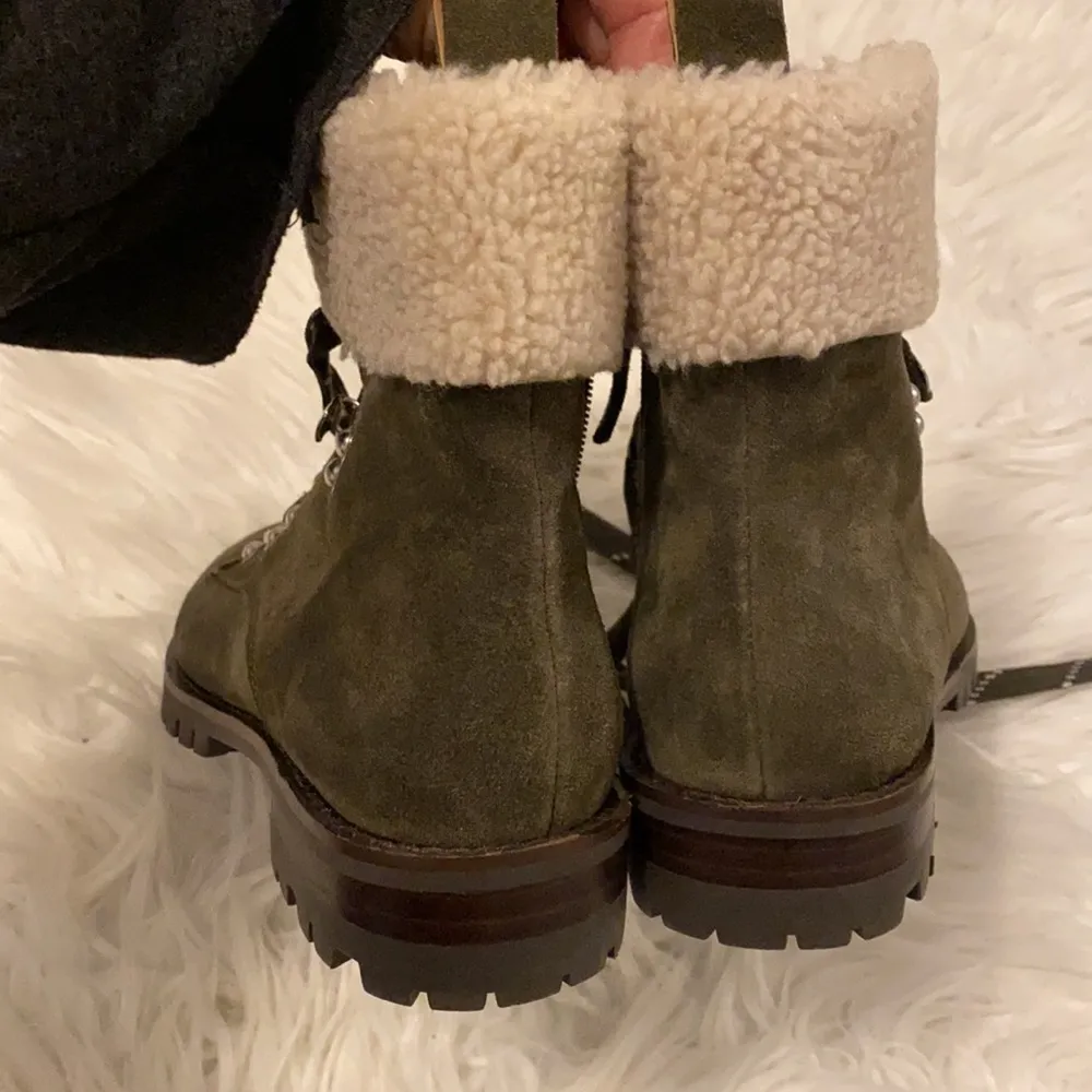 Rebecca Minkoff Jaylin Shearling Cuff Suede Hiking Boots - Image 7