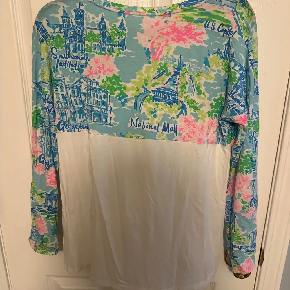 Lilly Pulitzer Pastel Graphic Top - Image 2