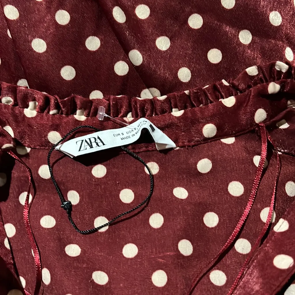 NWOT ZARA POLKA DOT SILKY / SATIN MINI DRESS BLOGGERS FAV - Image 8