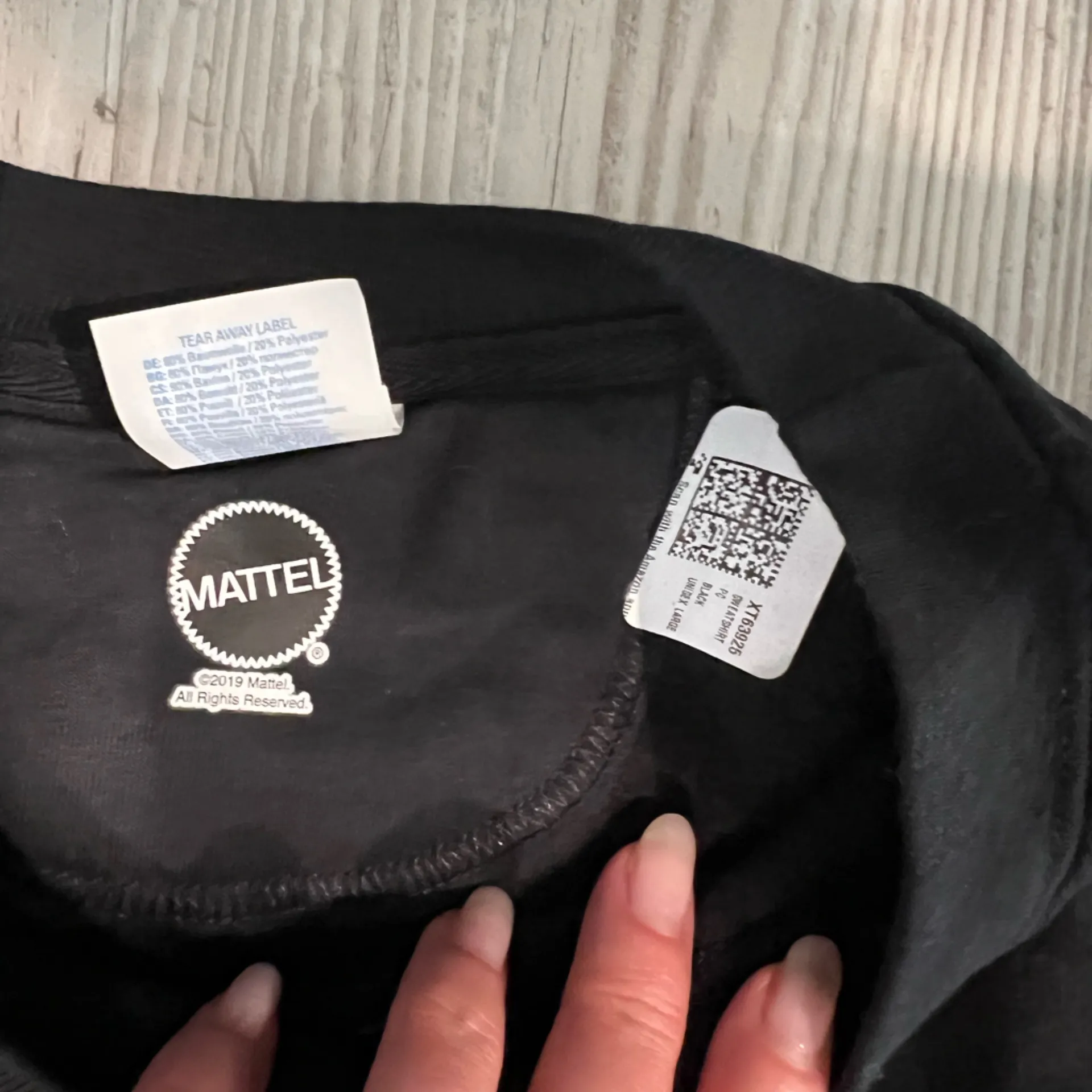 Mattel Black and Pink Barbie Sweatshirt Size L - Image 3