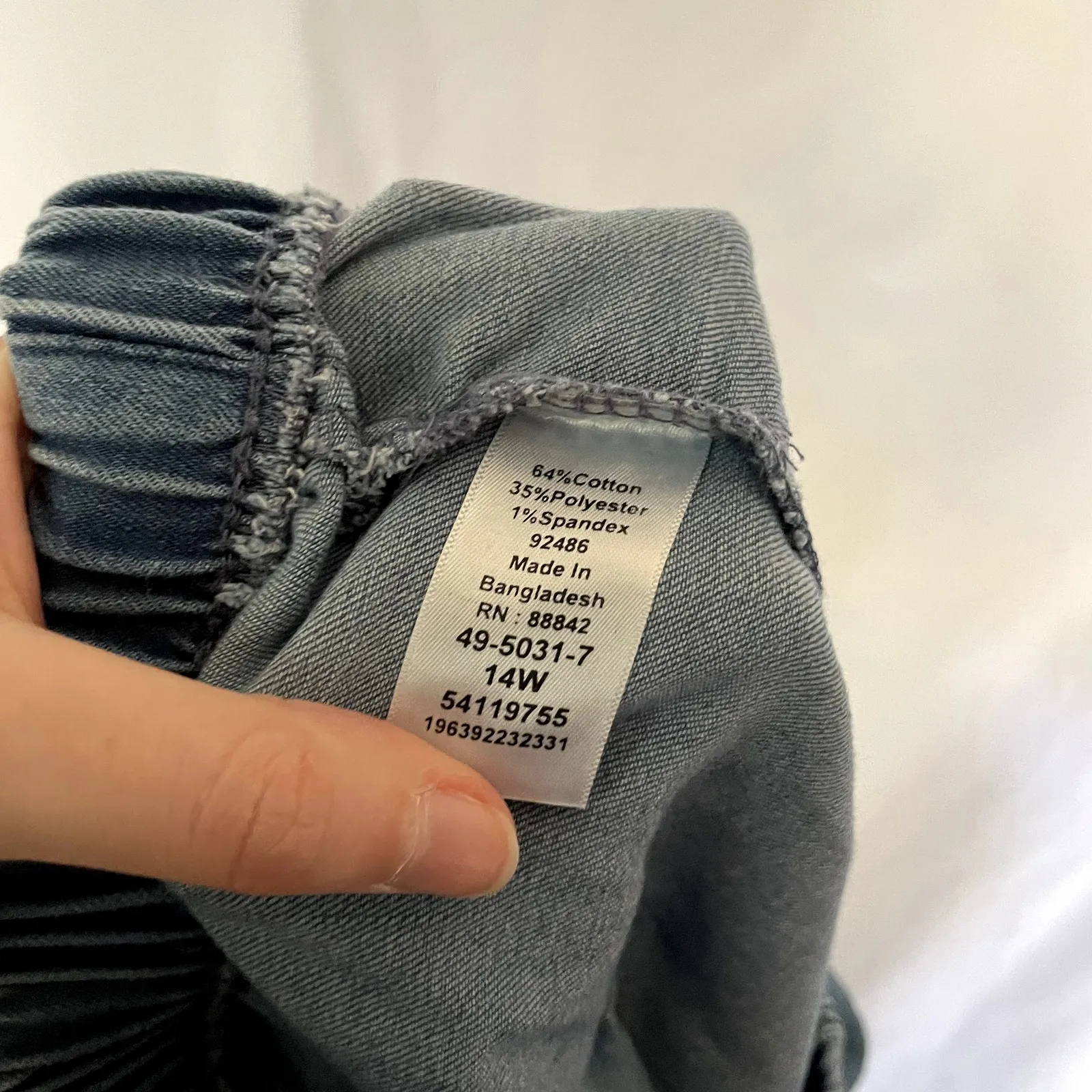 Woman Within elastic waist casual denim pants large pocket women's size 14W - Image 8