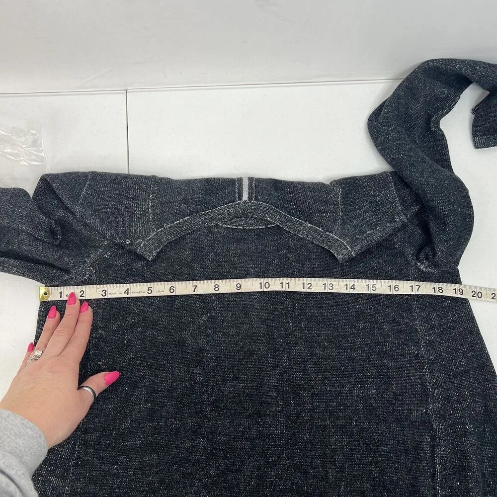 Eileen Fisher Size M Plaited Organic Cotton & Tencel Pullover Grey High Low Knit - Image 11