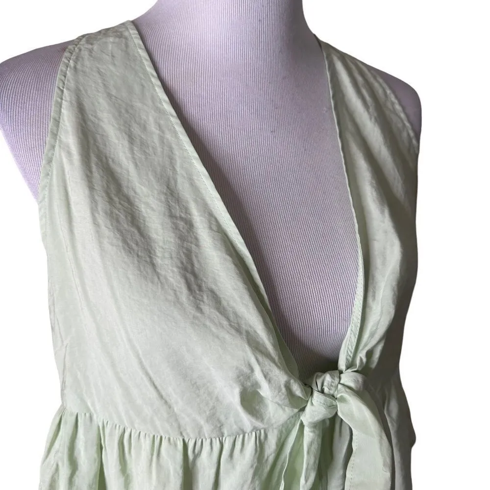Zara Peplum‎ Crop Top Women Size M Green Sleeveless V Neck Feminine BOHO NEW - Image 4