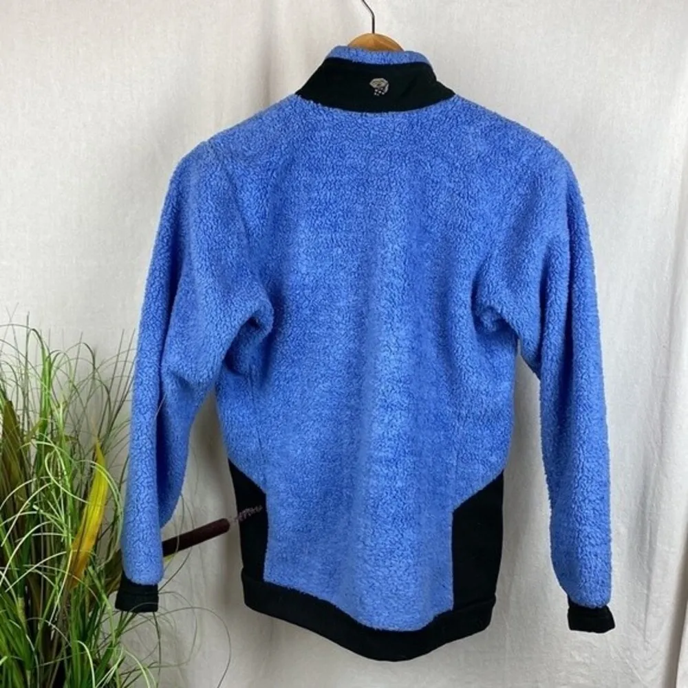 Mountain Hardwear Women's Blue & Black Fuzzy Fleece Zip Up Jacket S - Image 2