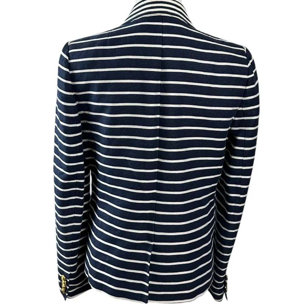 J.Crew Schoolboy Blazer in Navy Mixed Stripe Size 8 Preppy Classic Nautical - Image 8