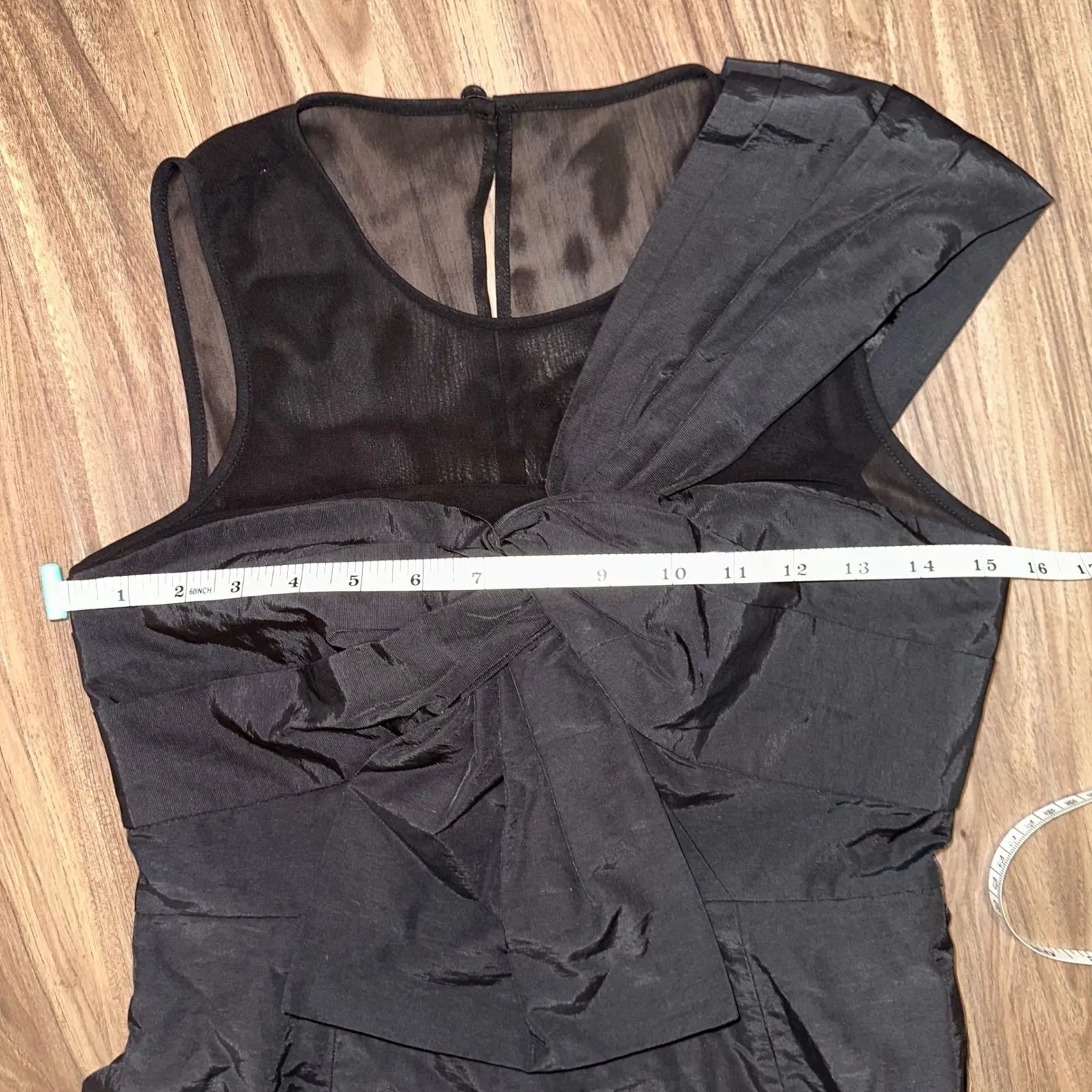 Kate Spade‎ New York Black Party Cocktail Dress Bow Sleeveless Sheer size 0 - Image 10